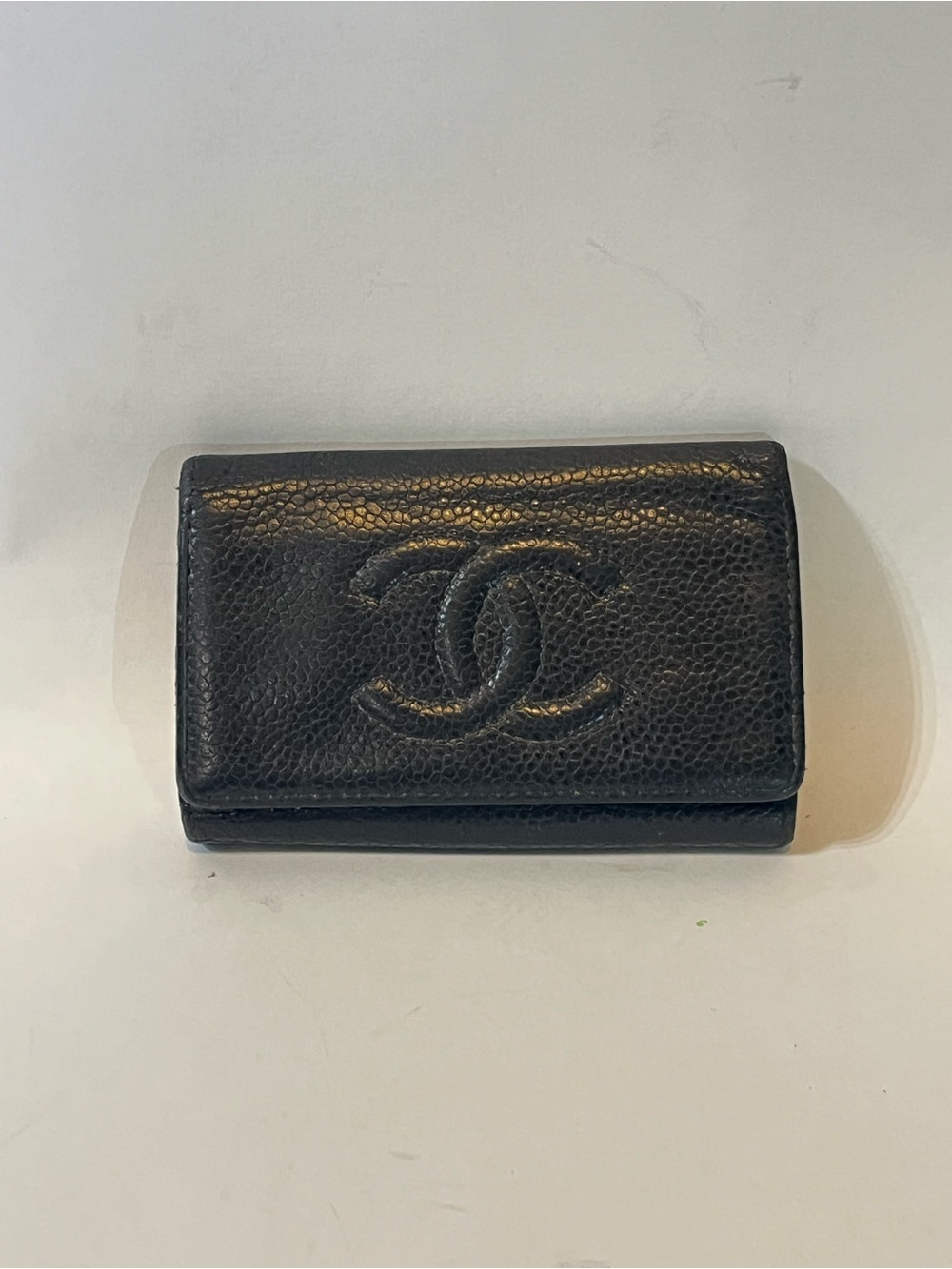 Chanel CC Caviar Leather 6 Key Holder | Black | Gold Hardware | Authentic